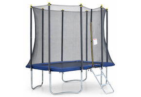 Rechthoekige Trampoline 215x155 cm met Net & Ladder - Blauw (35% Korting)