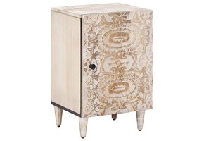 Badkamerkast Massief Mango Hout Wit 38x33.5x58cm - 46% Korting!