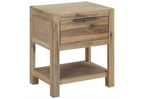 Nachtkastje massief acaciahout met lade - 40x30x48 cm - 34% korting