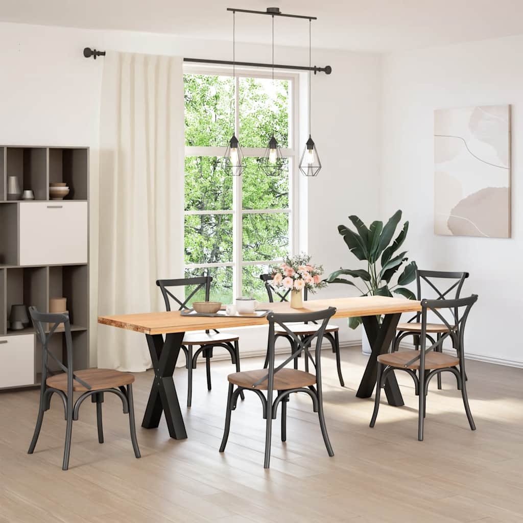 VidaXL Eettafelpoten X-vormig 2 stuks Zwart Staal (34% korting)