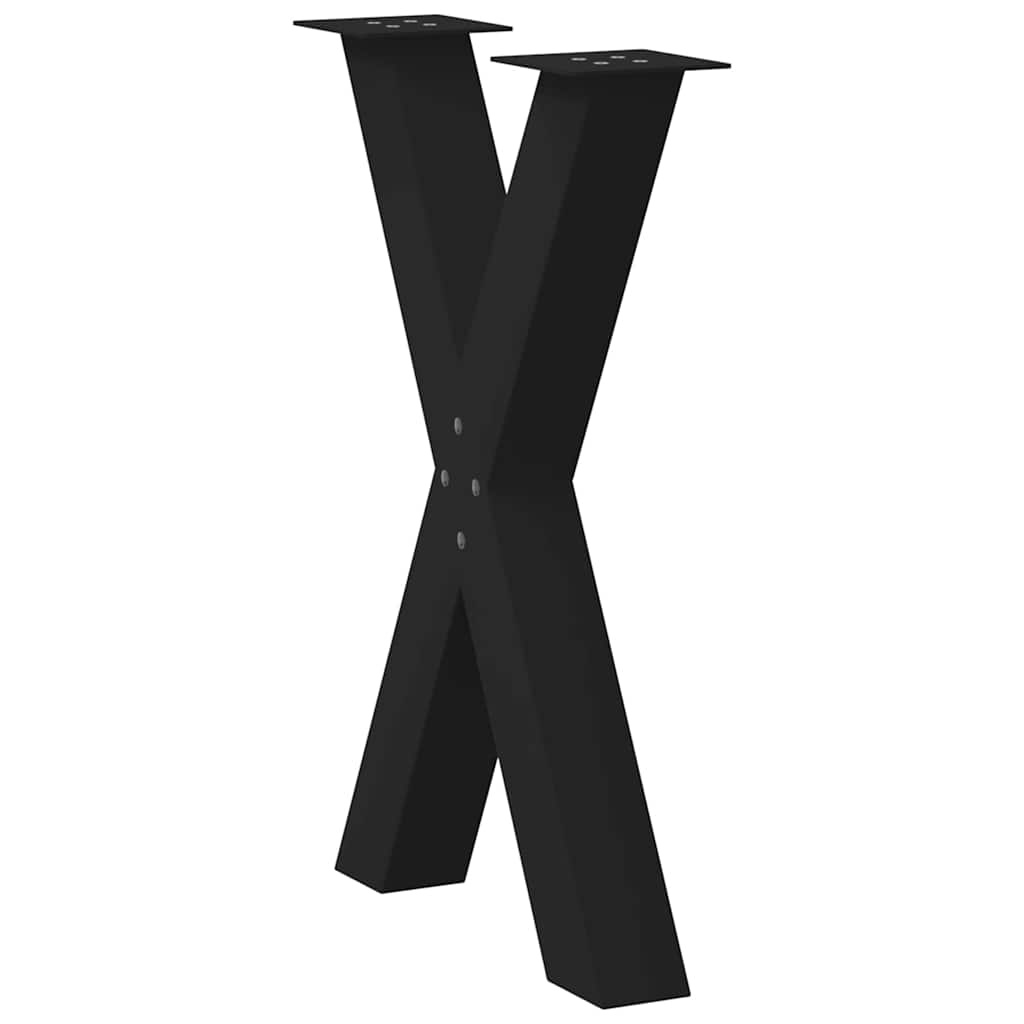 VidaXL Eettafelpoten X-vormig 2 stuks Zwart Staal (34% korting)