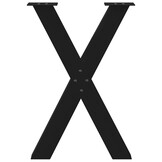 VidaXL Eettafelpoten X-vormig 2 stuks Zwart Staal (34% korting)