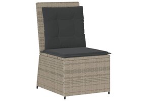 vidaXL Tuinbank Lichtgrijs Verstelbaar met Kussens Poly Rattan - 34% Korting!