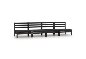 vidaXL Tuinmiddenbank 4x Massief Grenenhout Zwart - 63% Korting!