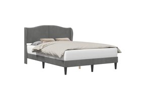 Donkergrijs fluwelen bedframe met hoofdeinde 140x200cm - 35% Korting