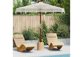 Macramé Parasol Crème - Katoen & Teakhout (35% Korting)