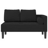 VidaXL Fluweel Zwart Chaise Longue met Kussens - 30% Korting