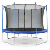 Ronde trampoline 366 cm Blauw/Zwart met Net & Ladder - 35% Korting