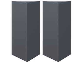 vidaXL Plantenbakken 2 st driehoek 40x34,5x75 cm staal antracietkleur