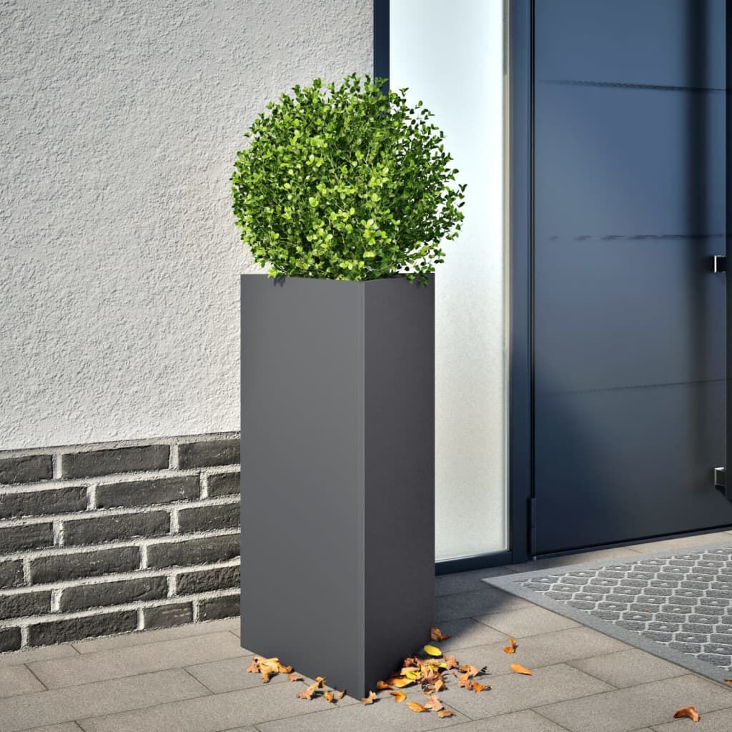 vidaXL Plantenbakken 2 st driehoek 40x34,5x75 cm staal antracietkleur