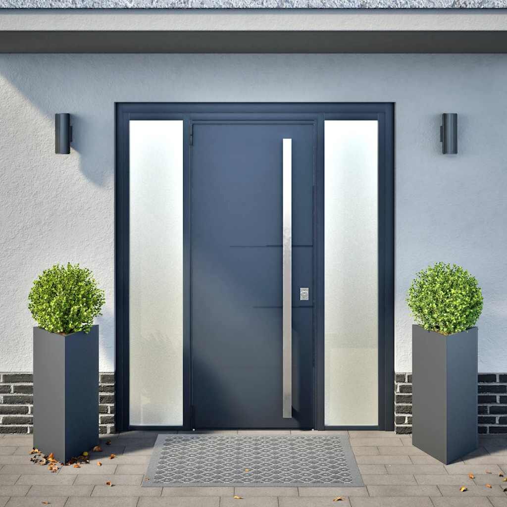 vidaXL Plantenbakken 2 st driehoek 40x34,5x75 cm staal antracietkleur