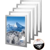 QWORK Magnetische Documenthouders A4 - 5 Stuks - Zilver