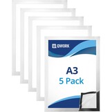 QWORK Magnetische Documenthouders A4 - 5 Stuks - Zilver