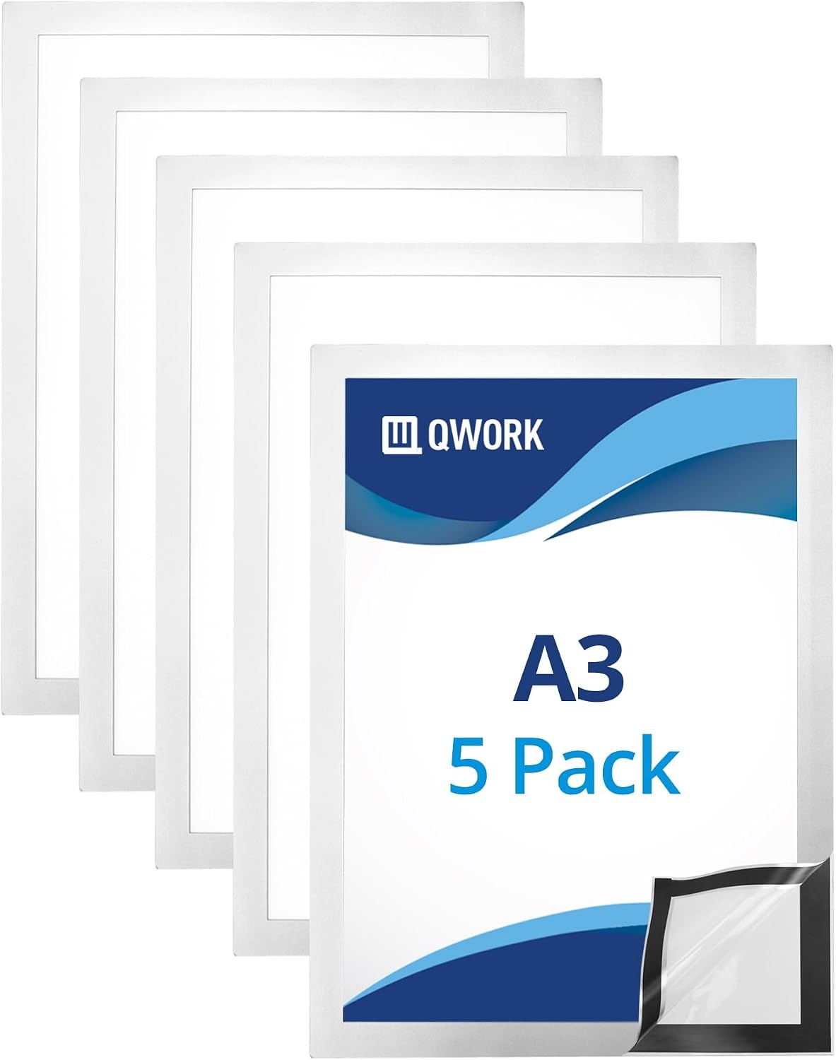 QWORK Magnetische Documenthouders A4 - 5 Stuks - Zilver