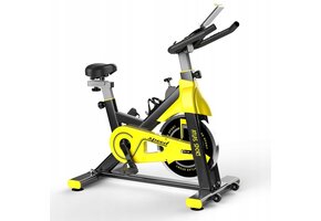 Hometrainer Spinningfiets met Mechanische Weerstand | Verstelbaar Zadel | Geel - 35% Korting