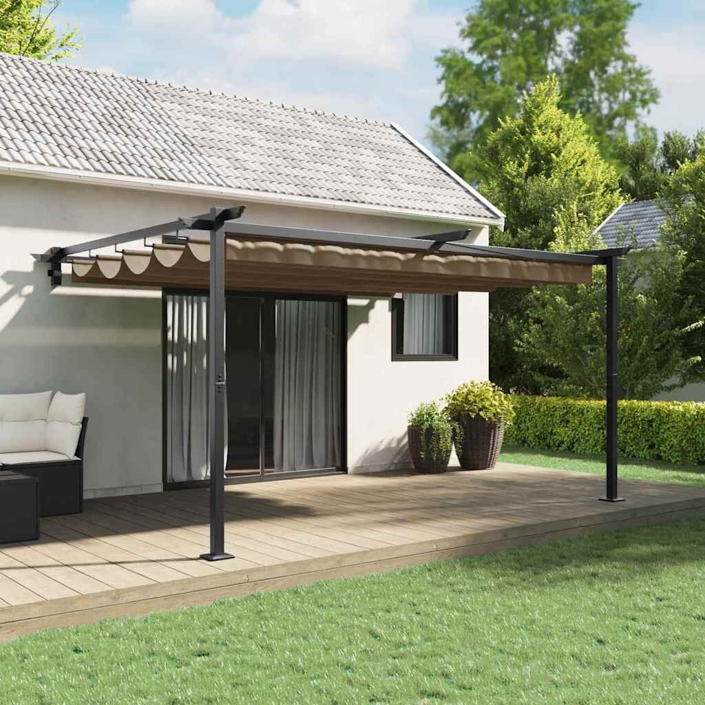 vidaXL Paviljoen 400 x 300 x 200 cm Taupe Polyester
