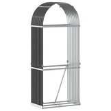 vidaXL Haardhoutopslag 80x45x190 cm gegalvaniseerd staal antraciet