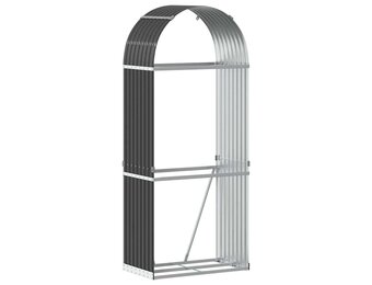 vidaXL Haardhoutopslag 80x45x190 cm gegalvaniseerd staal antraciet