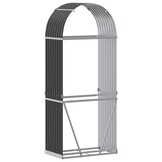 vidaXL Haardhoutopslag 80x45x190 cm gegalvaniseerd staal antraciet