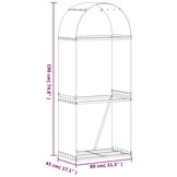 vidaXL Haardhoutopslag 80x45x190 cm gegalvaniseerd staal antraciet