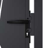 vidaXL Poort 105x130 cm met grasontwerp staal antracietkleurig