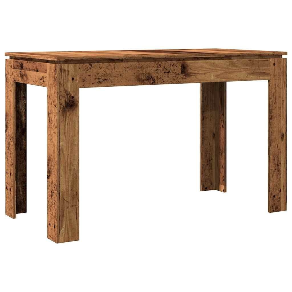 vidaXL Eettafel 120x60x76 cm bewerkt hout oud houtkleurig