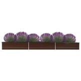 vidaXL Plantenbak verhoogd 480x80x45 cm gegalvaniseerd staal bruin