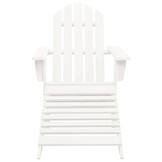 vidaXL Tuinstoel Adirondack met voetenbank tafel massief vurenhout wit