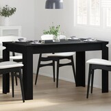 vidaXL Eettafel Zwart eiken 140 x 74.5 x 76 cm Bewerkt hout