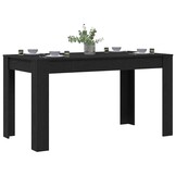 vidaXL Eettafel Zwart eiken 140 x 74.5 x 76 cm Bewerkt hout