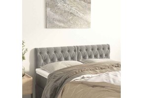 Hoofdborden Fluweel Lichtgrijs 2 st 72x7x78/88 cm - 86% Korting