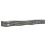 Plantenbak van Gepoedercoat Staal 440x80x36 cm Grijs - 34% Korting