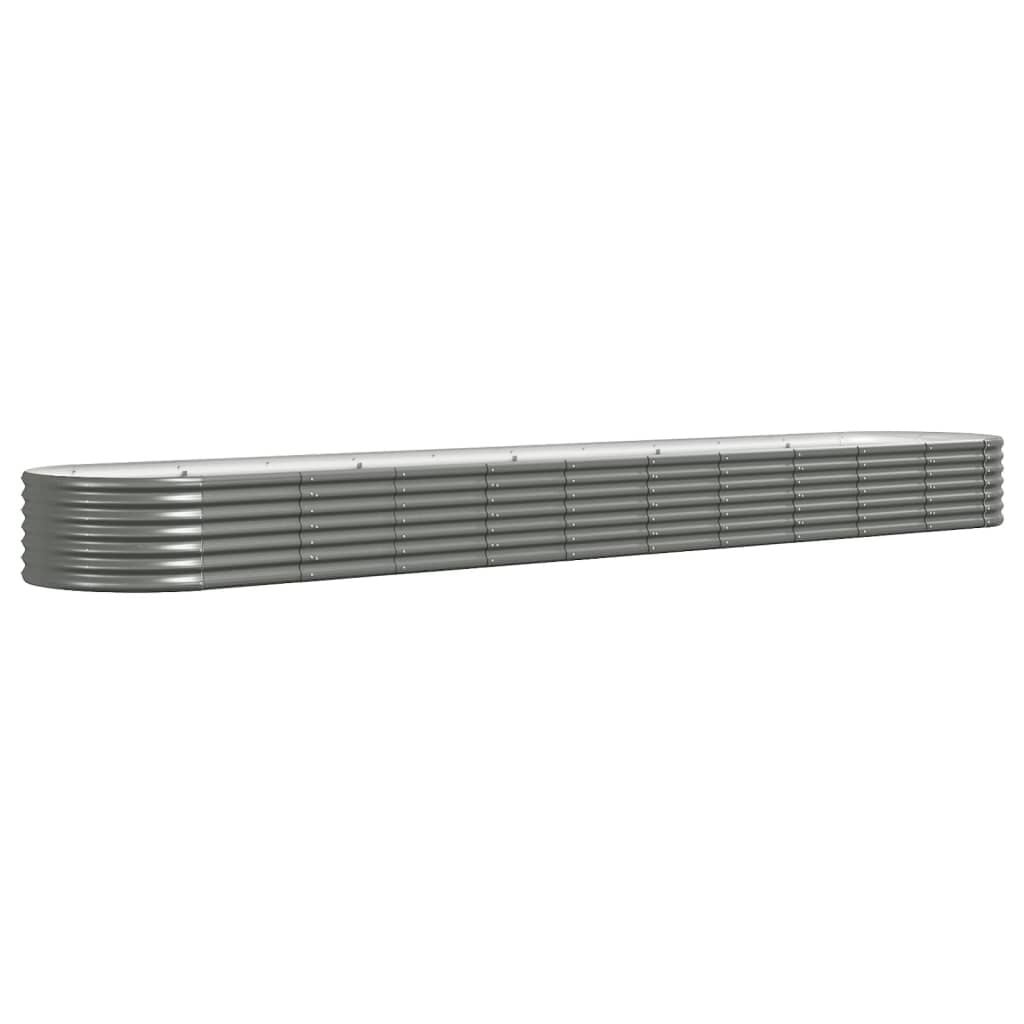 Plantenbak van Gepoedercoat Staal 440x80x36 cm Grijs - 34% Korting