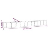 Plantenbak van Gepoedercoat Staal 440x80x36 cm Grijs - 34% Korting
