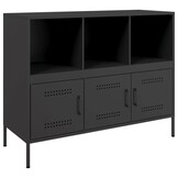 vidaXL Dressoir Zwart Staal 100,5x39x79 cm - 54% Korting