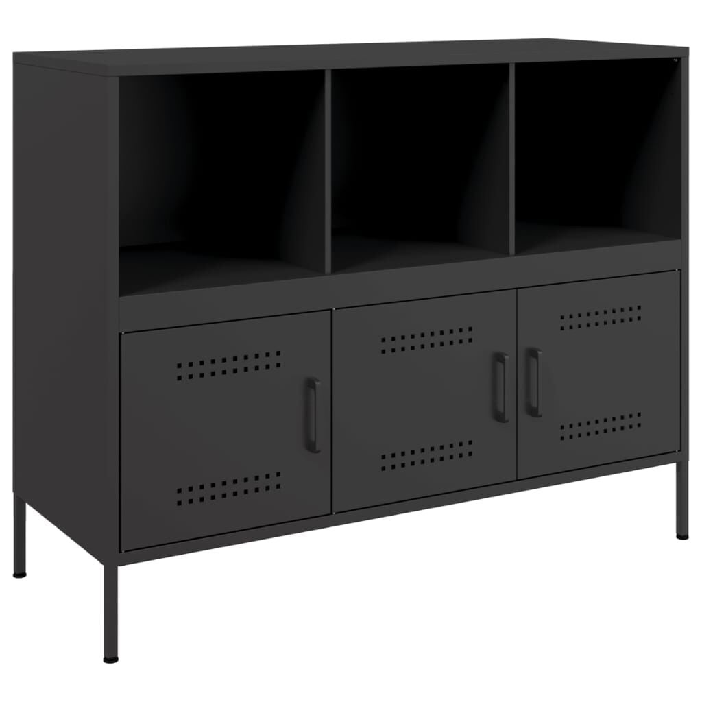 vidaXL Dressoir Zwart Staal 100,5x39x79 cm - 54% Korting