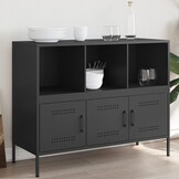 vidaXL Dressoir Zwart Staal 100,5x39x79 cm - 54% Korting