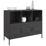 vidaXL Dressoir Zwart Staal 100,5x39x79 cm - 54% Korting