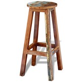 vidaXL Barkruk Massief Gerecycled Hout - 75cm - 54% Korting