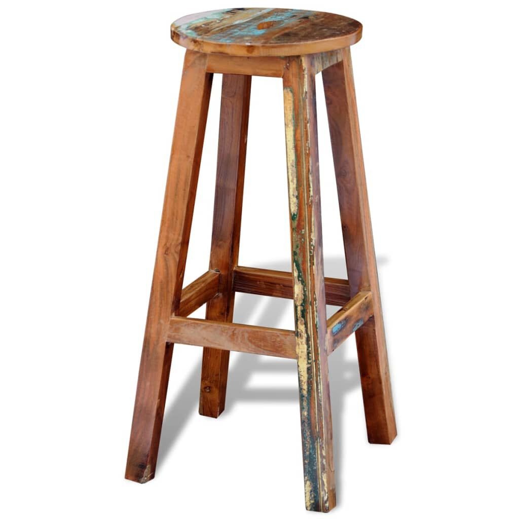 vidaXL Barkruk Massief Gerecycled Hout - 75cm - 54% Korting
