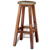 vidaXL Barkruk Massief Gerecycled Hout - 75cm - 54% Korting