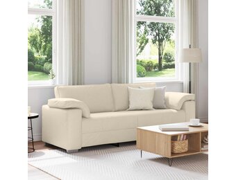 3-Zits Bank Beige Linnen-mix 220 cm - 35% Korting