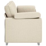 3-Zits Bank Beige Linnen-mix 220 cm - 35% Korting