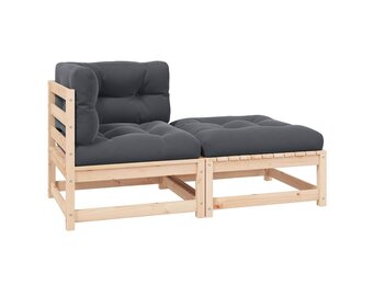 vidaXL Loungeset Grenenhout 2-Delig met Kussens - 35% Korting