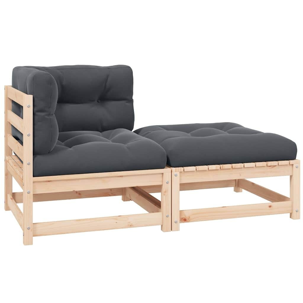 vidaXL Loungeset Grenenhout 2-Delig met Kussens - 35% Korting