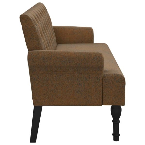 Bankje met rugleuning bruin kunstsuèdeleer 120x62x75,5 cm - 54% korting