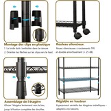 Draagbare Kledingkast 200cm Zwart - 3 Verstelbare Planken & Kledingstang - 28% Korting