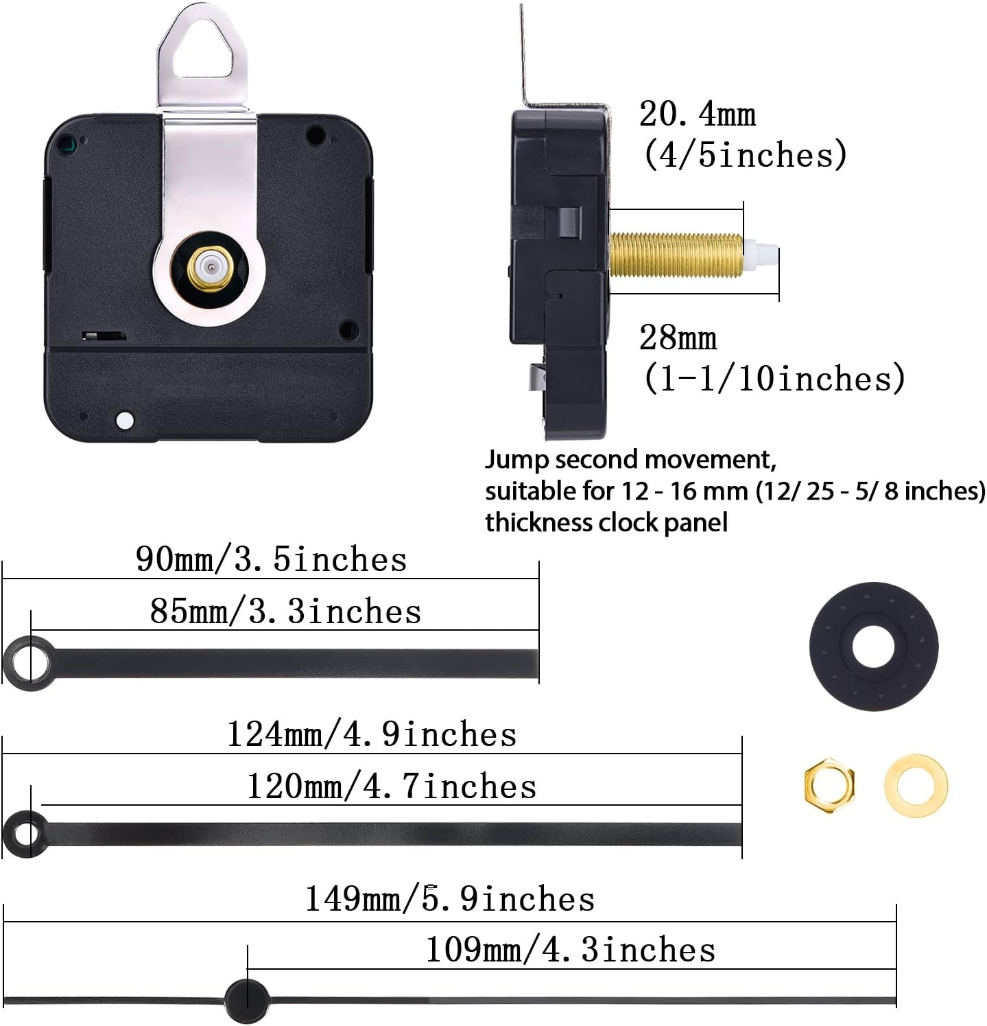Kwarts Uurwerk Reparatie Set Zwart (28mm Schacht) - 27% Korting