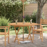 Teakhouten Tuintafel Inklapbaar Ø 110x75 cm - 60% Korting