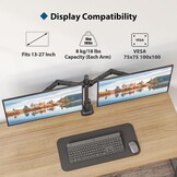 Dubbele Monitorarm 13-27 inch, 39% Korting | Verstelbaar VESA